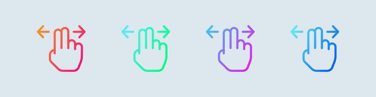 Drag line icon in gradient colors. Cursor signs illustration. vector
