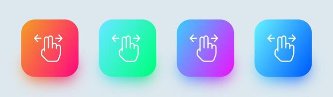 Drag line icon in square gradient colors. Cursor signs illustration. vector