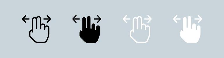 Drag icon set in black and white. Cursor signs illustration. vector