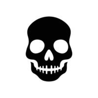 A black and white skull icon on a white background vector