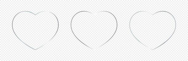 Silver glowing heart shape frame vector