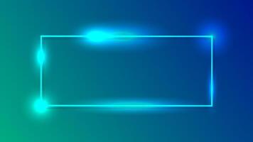 Neon rectangular frame with shining effects vector