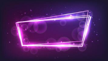 Neon frame with shining effects and sparkles vector