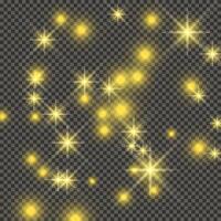Gold backdrop with stars and dust sparkles vector