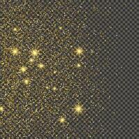 Gold glittering dust on a gray background. Dust with gold glitter effect and empty space for your text. illustration vector