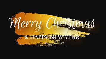 Merry Christmas and Happy New Year incription on gold smear vector