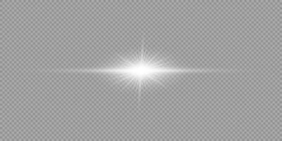 White horizontal light effect of lens flares vector