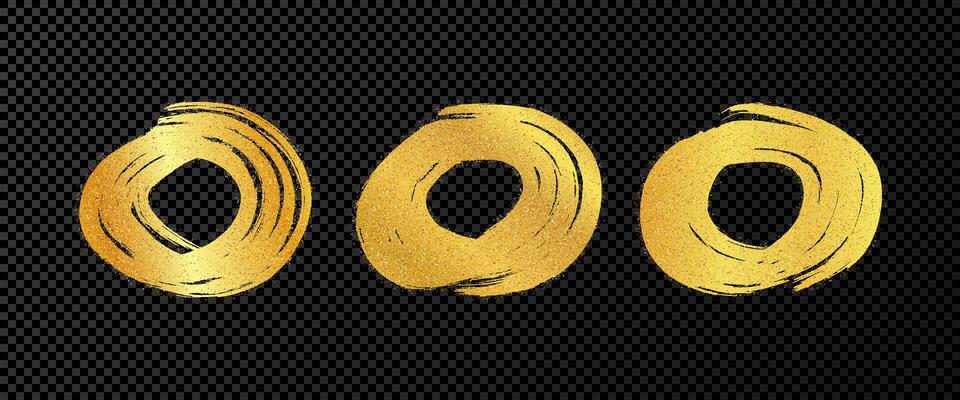 Gold grunge brush strokes in circle form