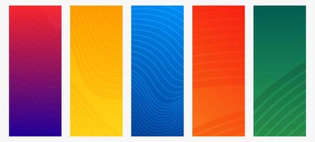 Modern colorful gradient background with wave lines vector