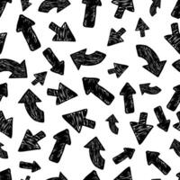 Seamless pattern with black hand drawn arrows vector