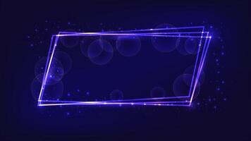 Neon frame with shining effects and sparkles vector