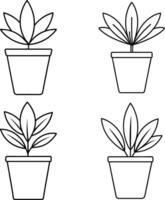 Drawing Of A Plant With A line That Says Potted Plants. vector