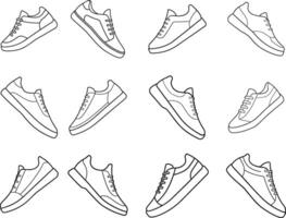 A Beautiful Drawing Sneakers With One That Says Sneaker On It. vector