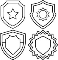 A Set Of Shield logos With A Star On The Top. vector