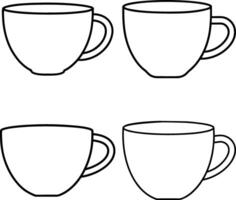 A Set Of Coffee Cups With One That Says Coffee vector