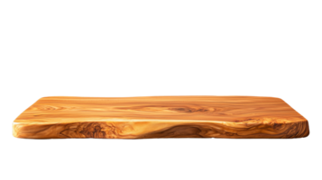 Natural wooden cutting board with unique grain pattern on transparent background png