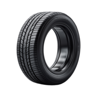 High-performance all-season tire with deep tread pattern on transparent background png