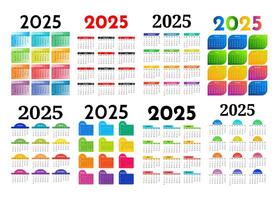 Set of calendars for 2025 isolated on a white background vector