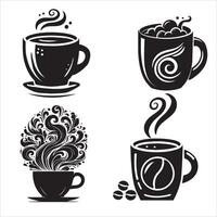 CoffeeCup Icon Set Silhouette design vector
