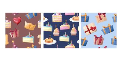 Seamless pattern with birthday elements for celebration design projects vector