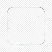 Silver glowing rounded square frame with sparkles vector