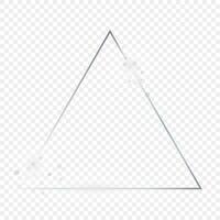 Silver glowing triangle frame with sparkles vector