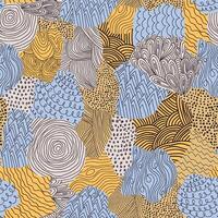 Cute abstract textured thin line doodle seamless pattern. Hand drawn sketch background in pastel color. vector
