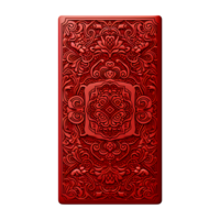 Textured Red Book Cover with Ornamental Floral Pattern png