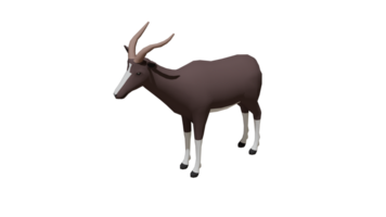 A 3d model of a goat with long horns png