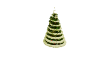A christmas tree with a white and green design png