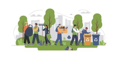 Community in Action Park Clean-Up for a Greener Tomorrow vector