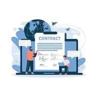 Digital Agreements Navigating Modern Contract Signing and Collaboration vector