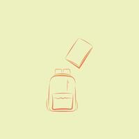 post template for social media with illustrations of bags and documents vector