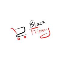 Black friday icon and illustration for business graphic resources with trolley illustration vector