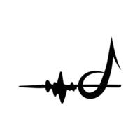 music icon with vibration of notes vector