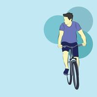 post template background for social media with an illustration of a man cycling vector