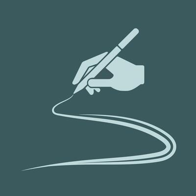 illustration of a hand drawing line