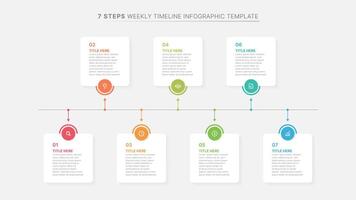 Timeline Infographic Template Design with 7 Options vector