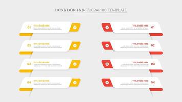 Dos and Donts Comparison Modern Infographic Design Template vector