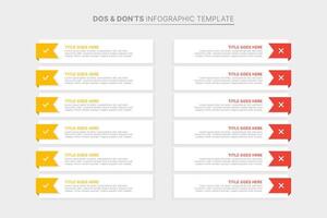 Dos and Donts Comparison Modern Infographic Design Template vector