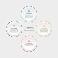 Circle Round Infographic Design Template with 4 Options vector