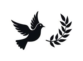 Peace Dove with Olive Branch Symbol Illustration for Serenity and Harmony vector