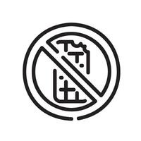 no chocolate Line Icon White Background vector