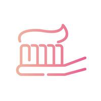 tongue cleaner Line Gradient Icon White Background vector