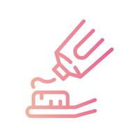 toothpaste Line Gradient Icon White Background vector