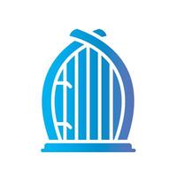 door Flat Gradient Icon White Background vector
