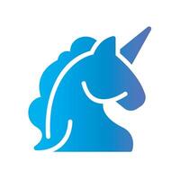 unicorn Flat Gradient Icon White Background vector