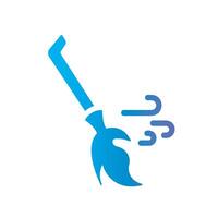 magic broom Flat Gradient Icon White Background vector