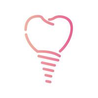 dental implant Line Gradient Icon White Background vector