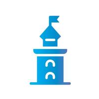 tower Flat Gradient Icon White Background vector